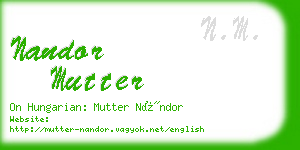 nandor mutter business card